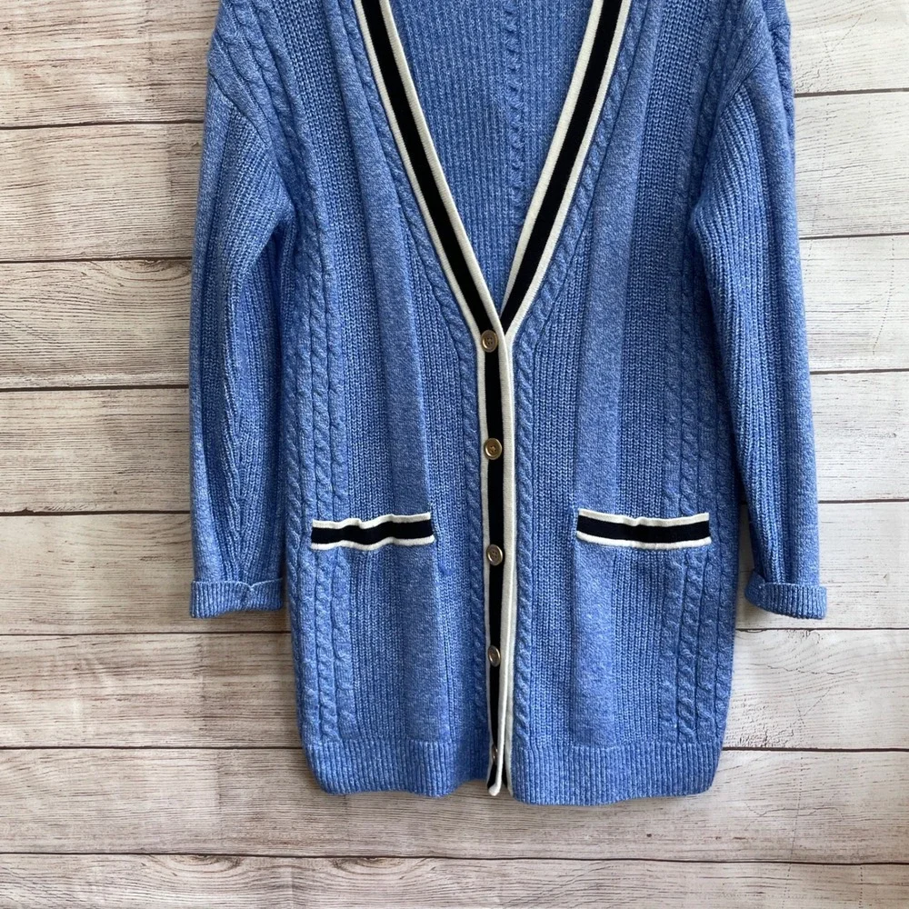 TALBOTS BLUE CARDIGAN‎ SWEATER